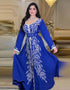 Bohemian Evening Dresses V-Neck Long Sleeves A-LINE Floor-Length Chiffon Embroidery Moroccan kaftan Women Dress