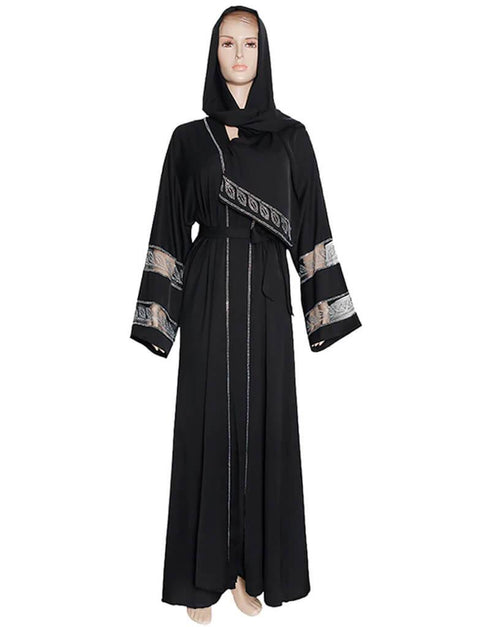 Diamond beaded designer Abaya with Back pattern
