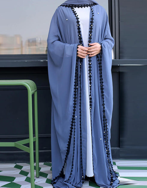 Front open Butterfly Abaya Dubai Kaftan Muslim Dress For Arabic Women