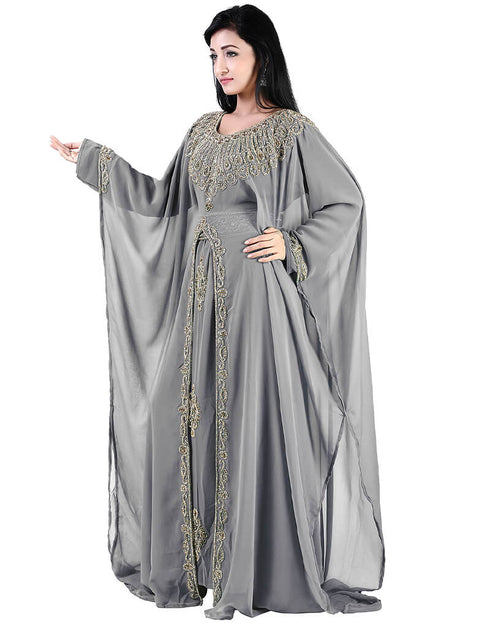 Latest Grey Colored Georgette Heavy Farasha