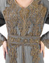 Modest Grey Georgette Pearl Embroidery Kaftan