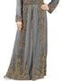 Modest Grey Georgette Pearl Embroidery Kaftan