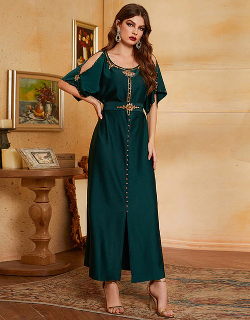 Maroon Ramadan Dubai Long Evening Abaya