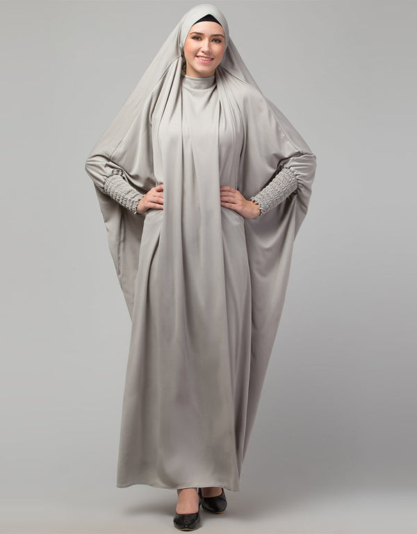 Modest Smoking Sleeve Tie at Back Ready To Wear Instant Full Size knits JiIbab Front View