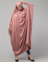 Arabic Smoking Sleeve Tie at Back Ready To Wear Instant Full Size knits JiIbab In Mouve pink Lifestyle Images