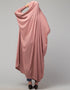 Arabic Smoking Sleeve Tie at Back Ready To Wear Instant Full Size knits JiIbab In Mouve pink Side View