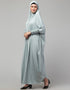 Islamic Smoking Sleeve Tie at Back Ready To Wear Instant Full Size knits JiIbab In Sky sage Additional Angles