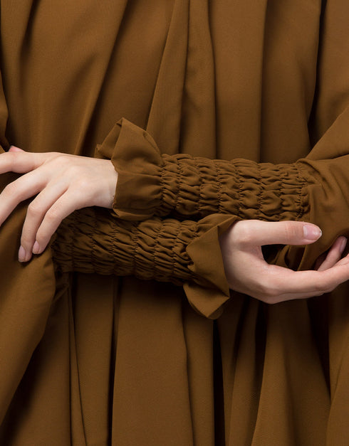 Gold Matt Nida Head Covers Hijab Back View