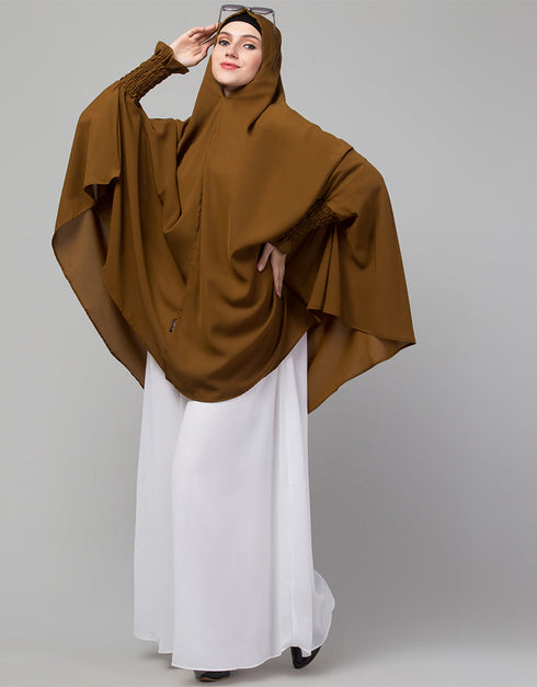 Gold Matt Nida Head Covers Hijab Close-up View