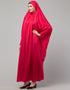 Women Smoking Sleeve Tie at Back Ready To Wear Instant Full Size knits JiIbab In Rani pink Lifestyle Images