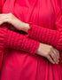 Women Smoking Sleeve Tie at Back Ready To Wear Instant Full Size knits JiIbab In Rani pink Back View