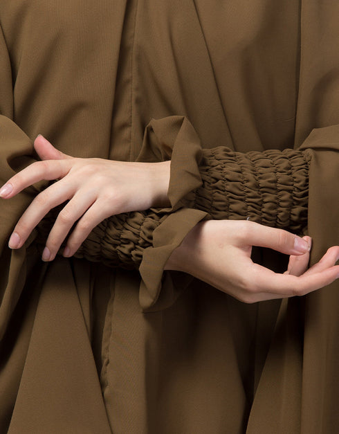 Light Brown Matt Nida Head Covers Hijab Back View