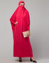 Women Smoking Sleeve Tie at Back Ready To Wear Instant Full Size knits JiIbab In Rani pink Close-up View