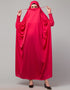 Women Smoking Sleeve Tie at Back Ready To Wear Instant Full Size knits JiIbab In Rani pink Side View