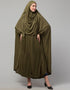 Chic Olive Extra Nose Piece Head To Toe Free Size Jilbab Prayer hijab for hajj and umrah Front View