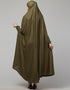 Chic Olive Extra Nose Piece Head To Toe Free Size Jilbab Prayer hijab for hajj and umrah Back View