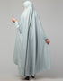 Trendy Sky Blue Extra Nose Piece Head To Toe Free Size Jilbab Prayer hijab for hajj and umrah Additional Angles