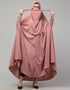 Modern Mouve pink Extra Nose Piece Head To Toe Free Size Jilbab Prayer hijab for hajj and umrah Back View