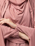 Modern Mouve pink Extra Nose Piece Head To Toe Free Size Jilbab Prayer hijab for hajj and umrah Additional Angles