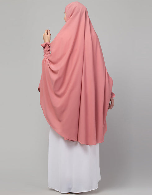 Pink Matt Nida Head Covers Hijab Back View