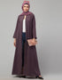 Dubai Front open with Zip Daily wear Basic Abaya In Dusty purple Front View