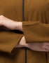 Muslim Front open with Zip Daily wear Basic Abaya In Gold Back View