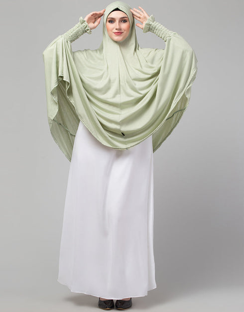 Sage Matt Nida Head Covers Hijab Close-up View