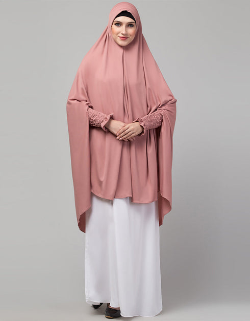 Mouve Pink Polyester Knits Head Covers Hijab Front View