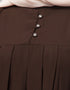 Trendy Pleats at chest Smoking Sleeve Casual Abaya In Brown Front View