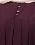 Muslimah Pleats at chest Smoking Sleeve Casual Abaya In Wine Color Back View