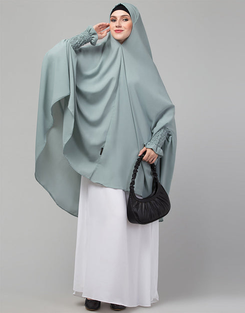 Sage Matt Nida Head Covers Hijab Close-up View