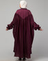 Women Yoke and Gathered Front and Back Pleated sleeve Free size Kaftan abaya Front View