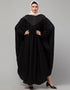 Arabic Yoke and Gathered Front and Back Pleated sleeve Free size Kaftan abaya Front View
