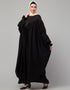 Arabic Yoke and Gathered Front and Back Pleated sleeve Free size Kaftan abaya Close-up View