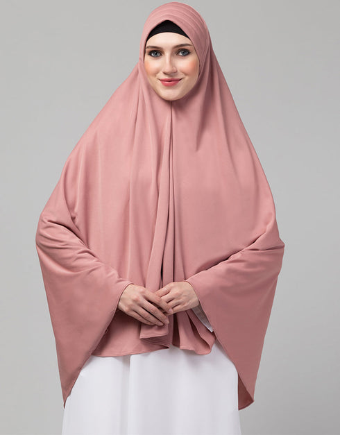 Mouve Pink Polyester Knits Head Covers Hijab Front View