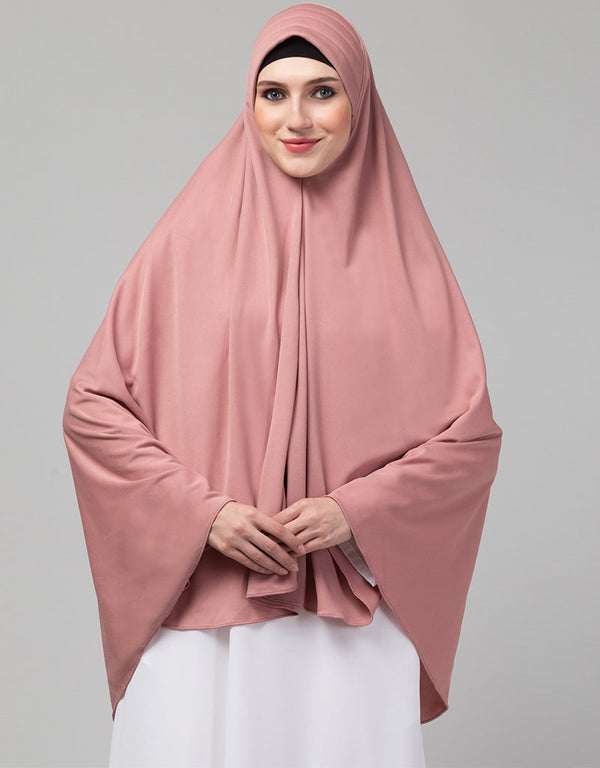 Mouve Pink Polyester Knits Head Covers Hijab Front View