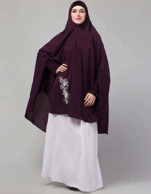 Wine Matt Nida Head Covers Hijab Front View