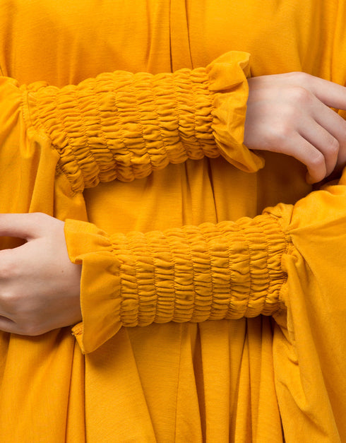 Musturd Polyester Knits Head Covers Hijab Side View