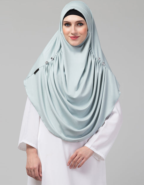 Sky Sage Polyester Knits Head Covers Hijab Front View