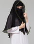 Green Polyester Georgette Head Covers Hijab Back View