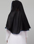 Black With Royal Blue Polyester Georgette Head Covers Hijab Side View