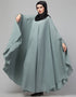 Modest Embroidered Irani Kaftan In Sage green Color Additional Angles