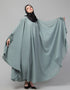 Modest Embroidered Irani Kaftan In Sage green Color Back View