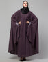 Muslim Embroidered Irani Kaftan In Dusty purple Color Front View