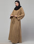 Muslimah Beautiful Trendy Beige Color Abaya Side View