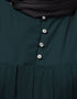 Modern Pleats at chest Smoking Sleeve Casual Abaya In Bottle Green Additional Angles