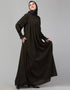 Trendy Pleats at chest Smoking Sleeve Casual Abaya Back View