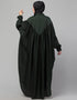Chic Yoke and Gathered Front and Back Pleated sleeve Free size Kaftan abaya Close-up View