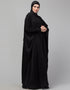Women Beautiful Black Color embroidery Work Abaya Close-up View