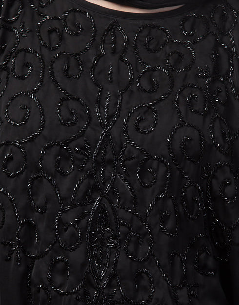 Women Beautiful Black Color embroidery Work Abaya Lifestyle Images